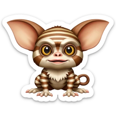 brown and white stripe gremlin fro movie gremlins sticker