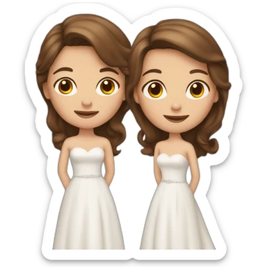 Two women with brown hair married sticker