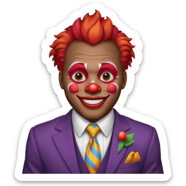 black man Clown with a tie and suit sticker