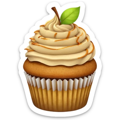 Chai cupcake with sliced apple cinnamon  sticker