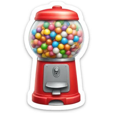 Gumball machine with face  sticker