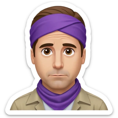 michael scott cringe face with a purple bandana sticker