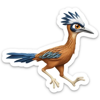 Realistic roadrunner running sticker