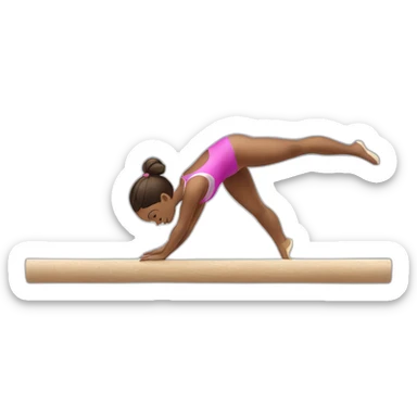 gymnast on balance beam sticker