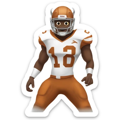 Longhorn playing football sticker