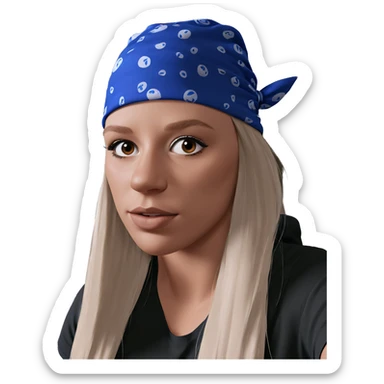 girl with blue bandana sticker
