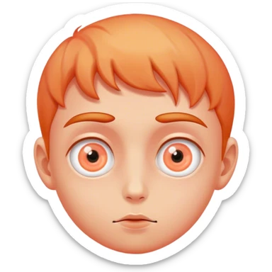 Boy peach eyeballs sticker