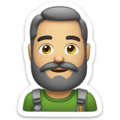 Calvo con barba y máquina de fotos sticker