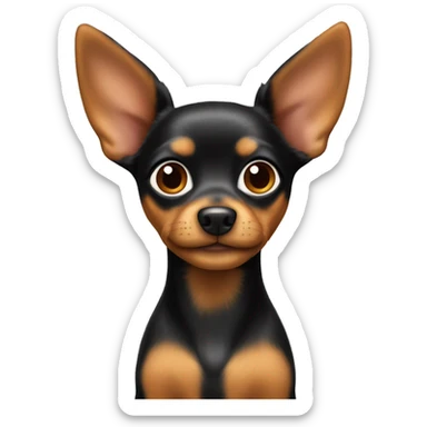 Toy terrier with hairy ear sticker