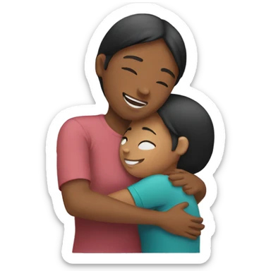 Sister giving hug sticker