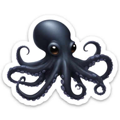 Black Alien Octopus sticker
