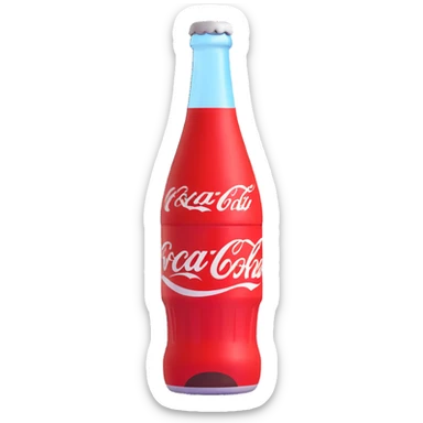 coke bottle, 3d emoji style sticker