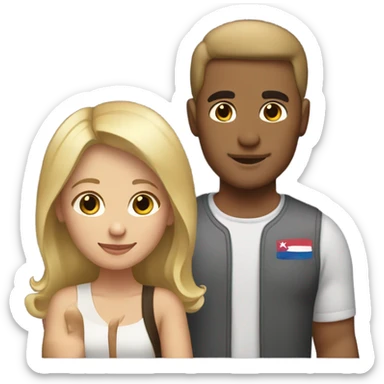 Puerto rican beard short hair  and blond long hair girl couple sticker
