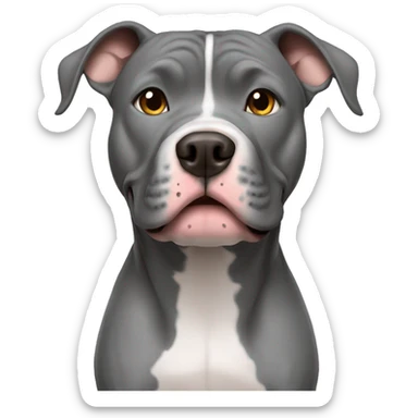 Gray Pitbull standing sticker
