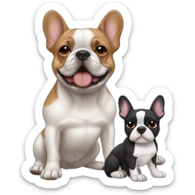 frenchie and dog sticker