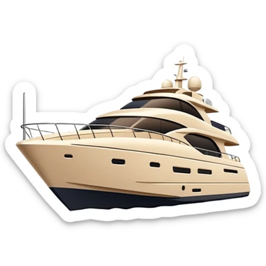 Beige aesthetic Yacht  sticker