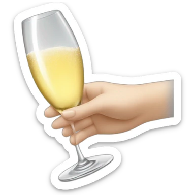 main avec champagne petit doigt levé sticker