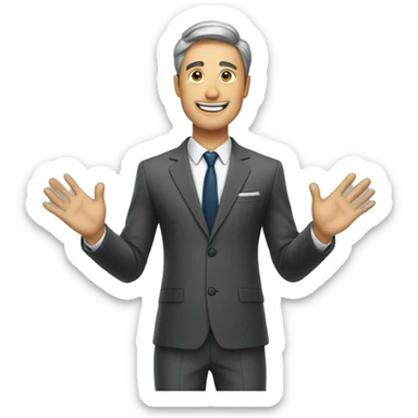 man in a suit holding his hands in the air copy paster sticker