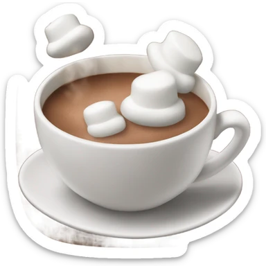Hot chocolate in mug with marshmallows  sticker