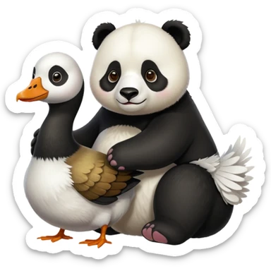 Goose and panda mix colourful  sticker
