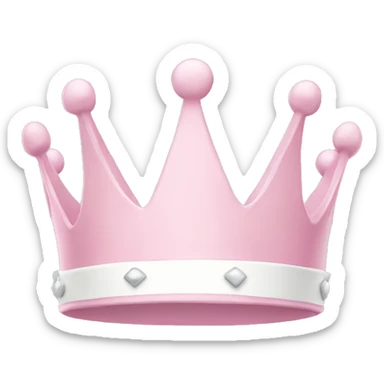White and pastel pink crown sticker