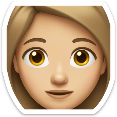 Caucasian girl with brown hair  sticker