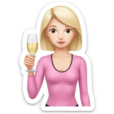 pink pilates princess prosecco sticker