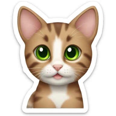 A small Brown kitten with green eyes  sticker