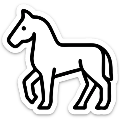 horse icon, minimal outline, no fill, modern icon style, no text sticker
