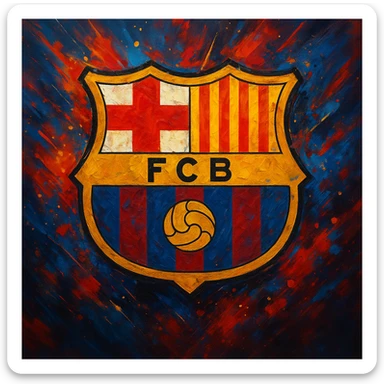 Barcelona football team logo, vibrant and dynamic, capturing the essence of the team's spirit and energy, detailed and realistic sticker
