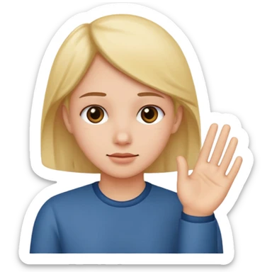 Face holding hand to ear sticker