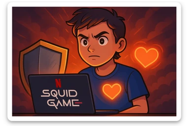 Ep 1 react a squid game de netflix defi ne pas avoir peur et pas être dégouté du sang  sticker