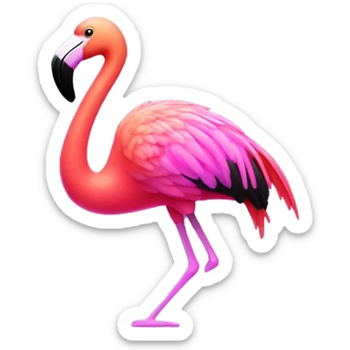neon flamingo sticker