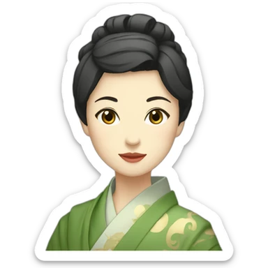female-wearing-a-scarf-in-the-heian-era-with-short-hair sticker