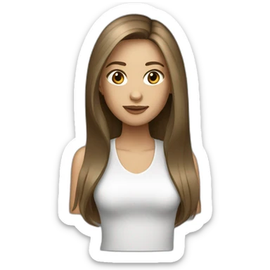 light brunette nightclub girl straight hair sticker