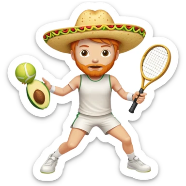 Ginger person with a taco head, playing tennis  sticker