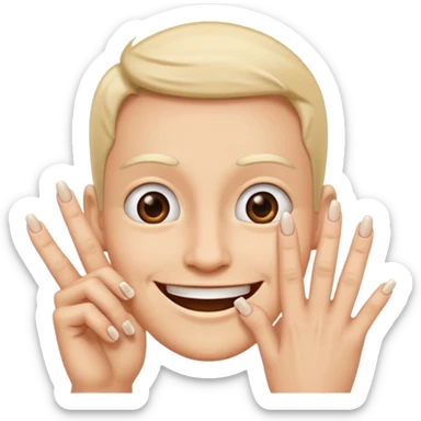 happy face with nails tapping  sticker