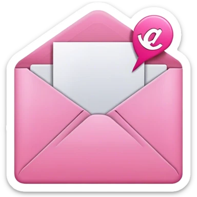 Pink email envelope sticker