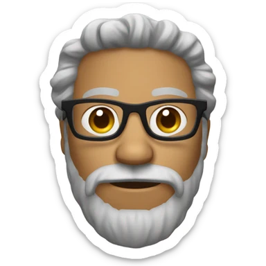 Un chico moreno con gafas y cabello rizado sticker