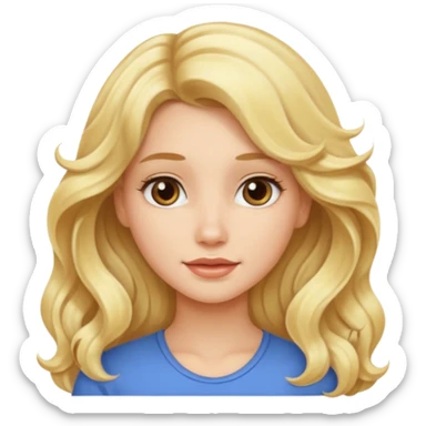Beautiful blonde wavy long hair girl sticker