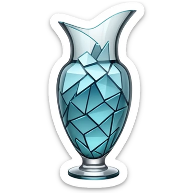 shattered glass vase sticker
