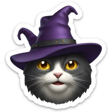 generate evil cat with a weird hat sticker