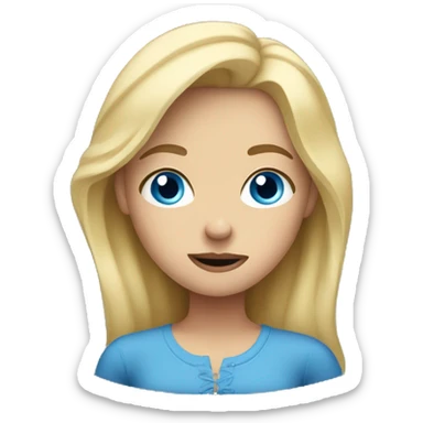 blonde girl blue eyes shrugging sticker