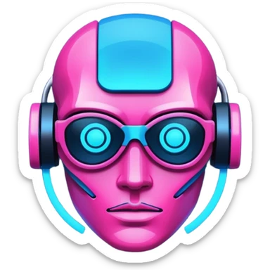 neon cyberpunk-themed icon representing creativity sticker