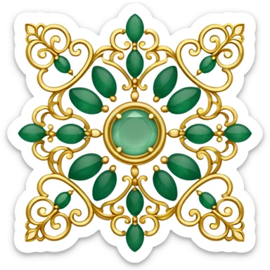 Jade and gold filigree sticker