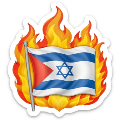 an israeli flag on fire sticker