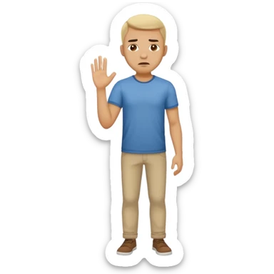 ligth man casual wear disgusted face full body sticker