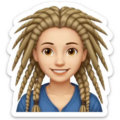slavic woman with dreadlocks sticker