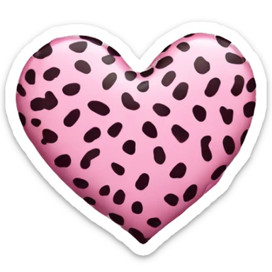 Pink cheetah print heart sticker