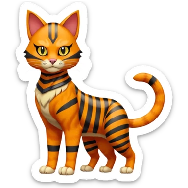 Torracat-Bastet-Fakémon-hybrid-creature (full body)  sticker